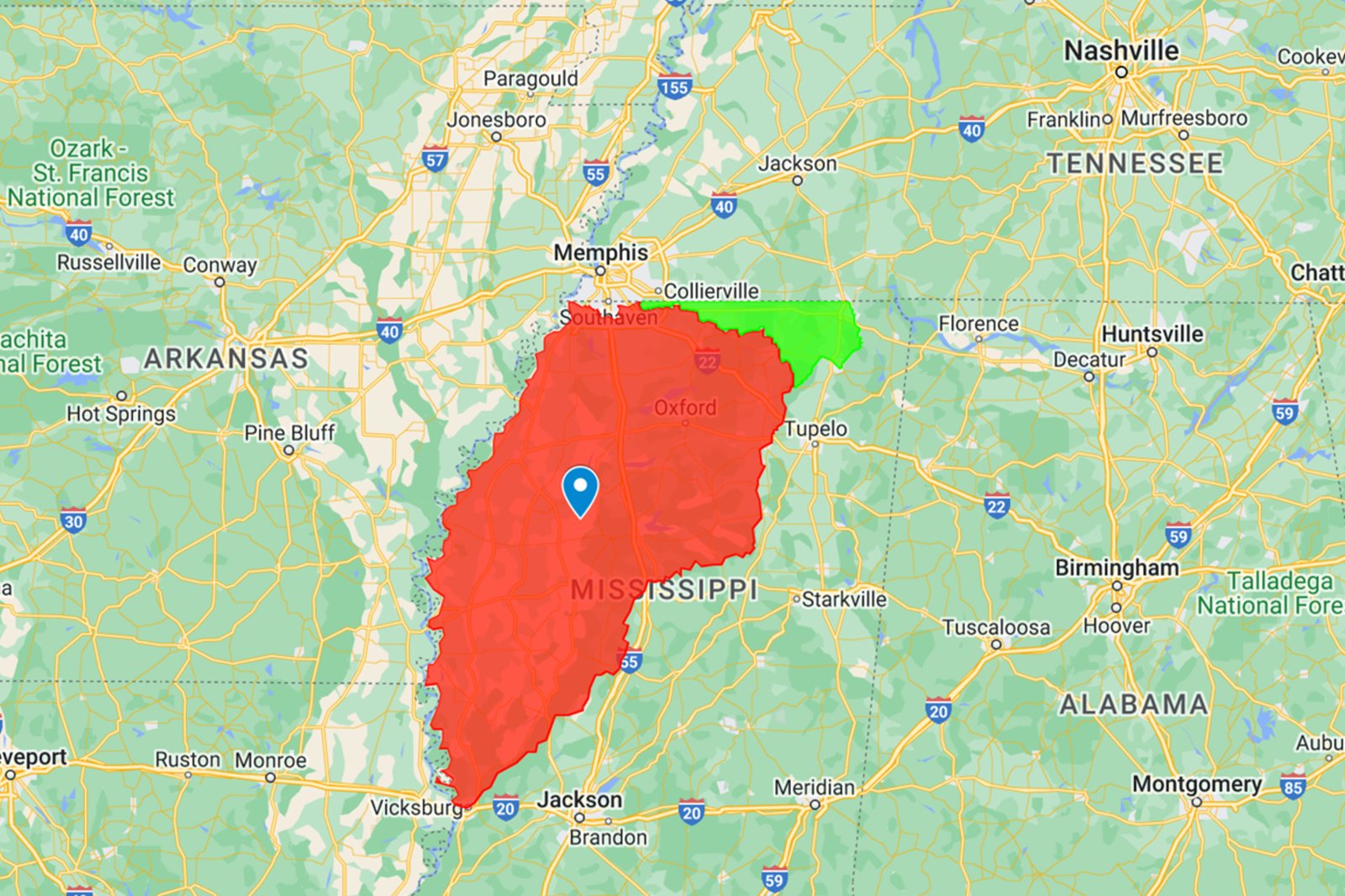 Delta Mitigation Bank Service Map Area Full