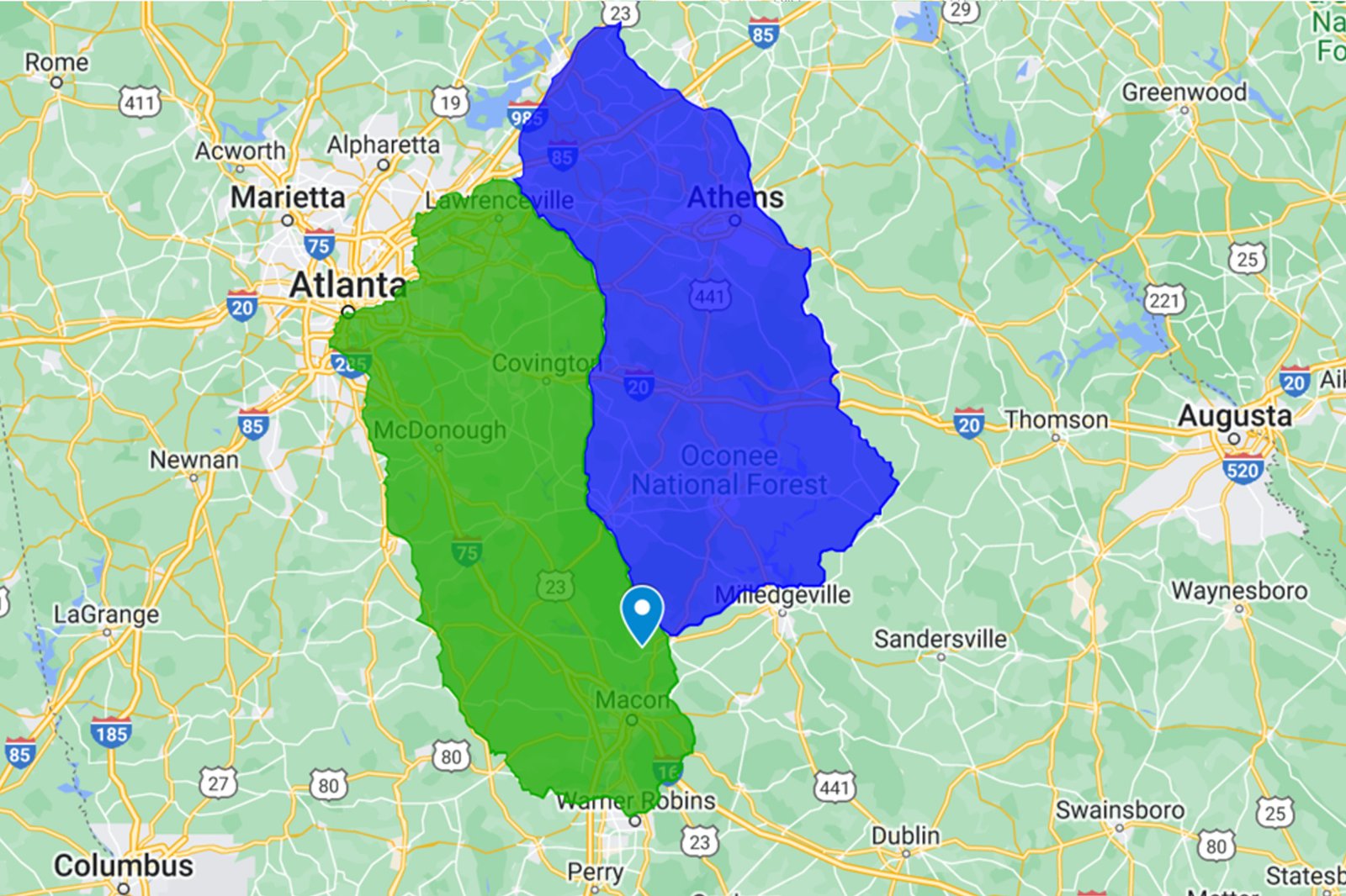 Legacy Farms Stream Bank Service Area Map Full